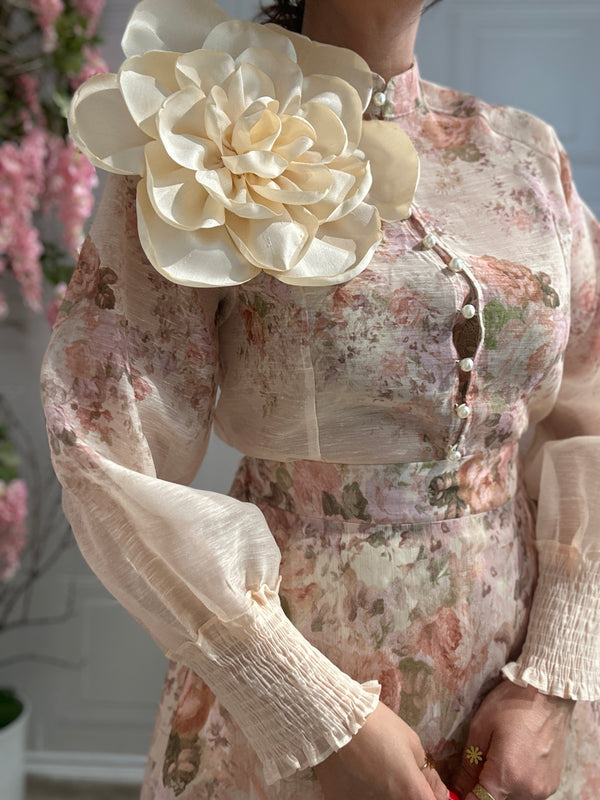Maxi spilla Fiore Panna