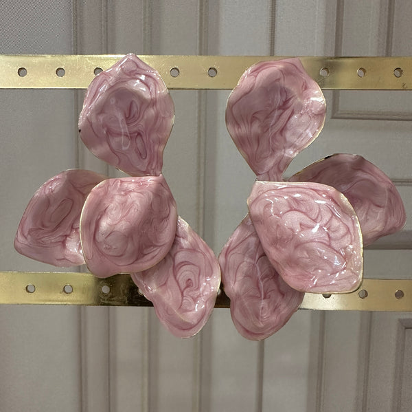Orecchìni Foglia martellata Rosa