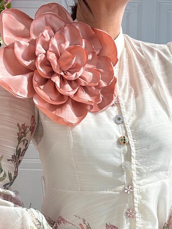 Maxi spilla Fiore Rosa