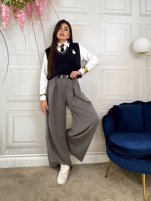 Pantaloni Teddy grigi