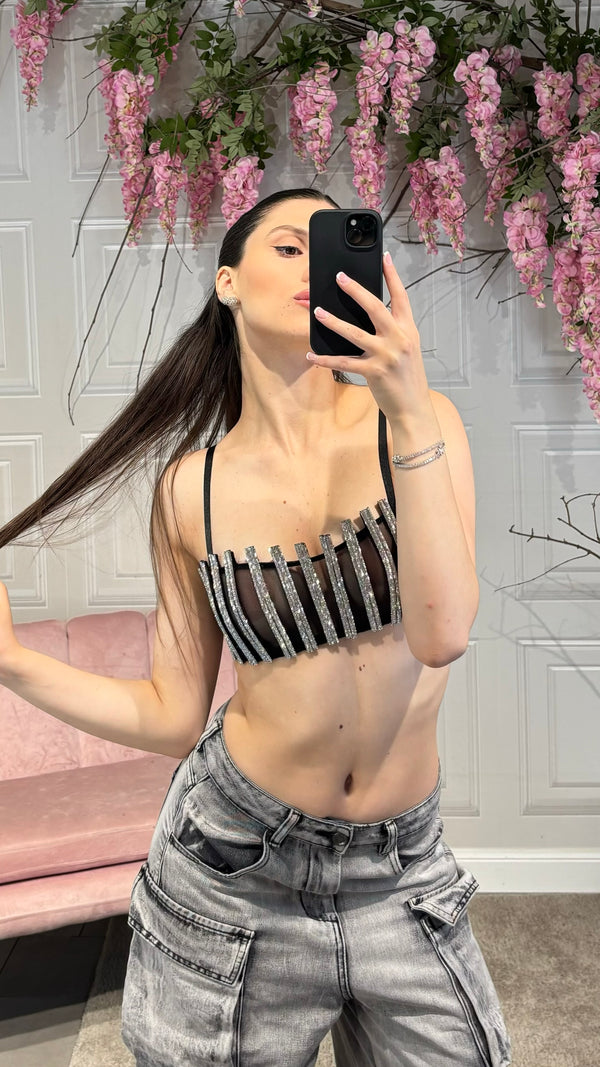 Bralette disco nero