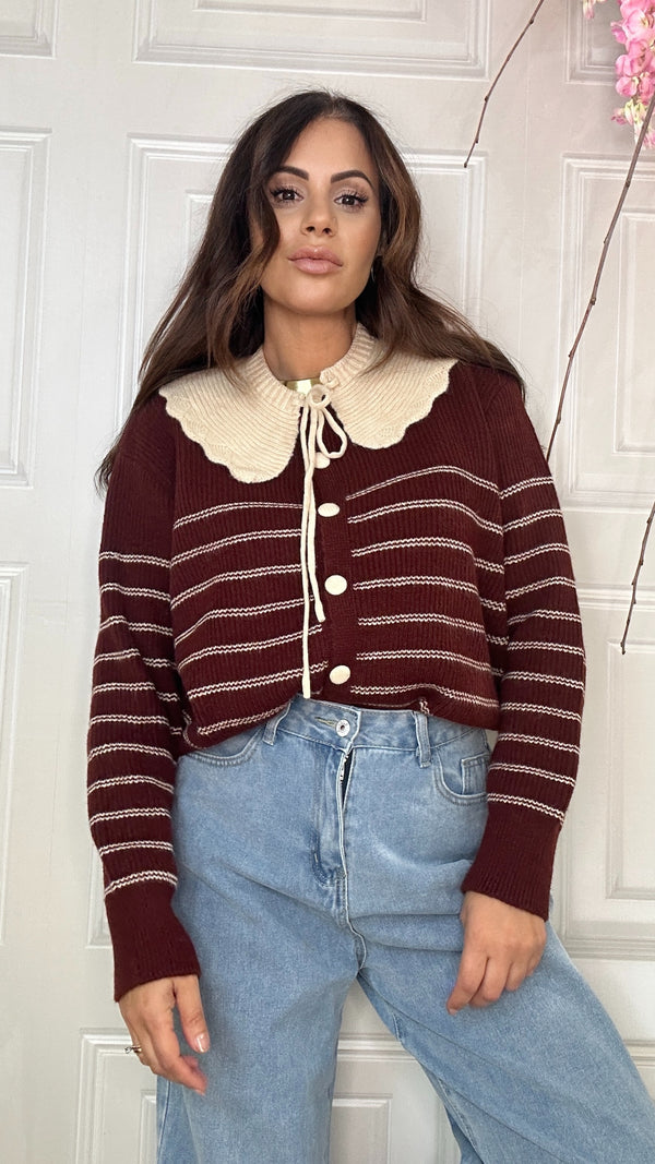 Cardigan Giorgia bordeaux/panma