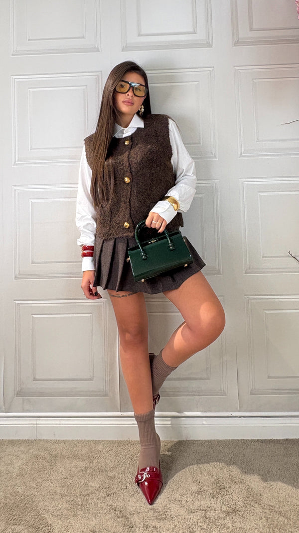 Gilet in lana Made In Marrone