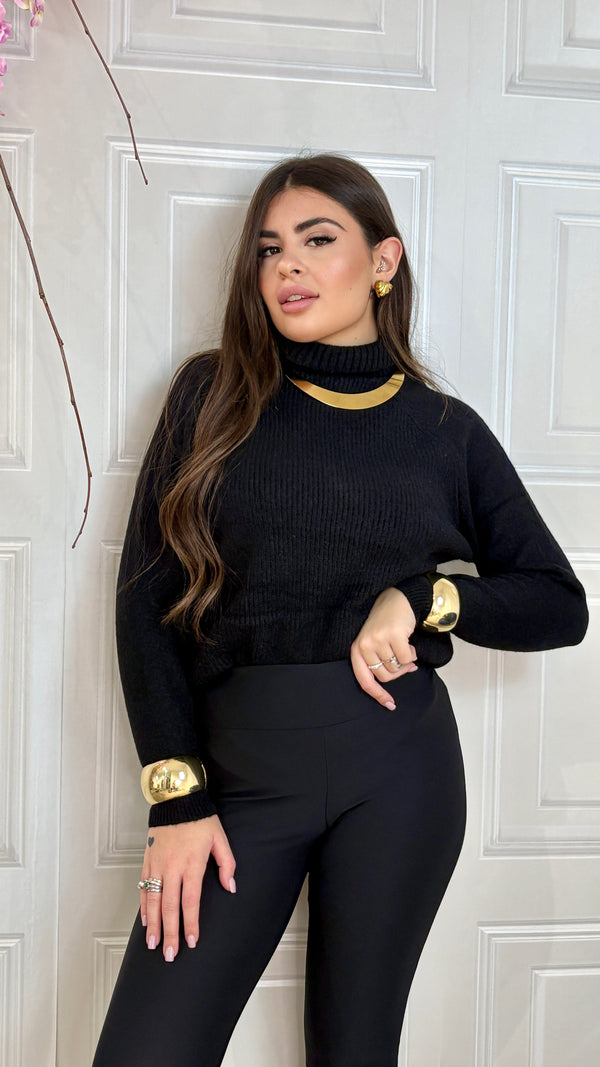 Dolce vita a costine doppie nero