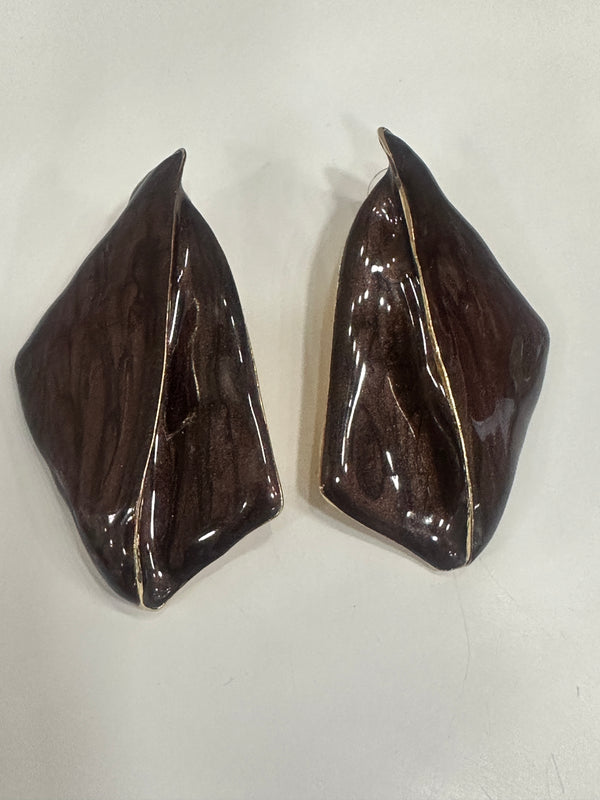 Orecchìni Foglia Marrone