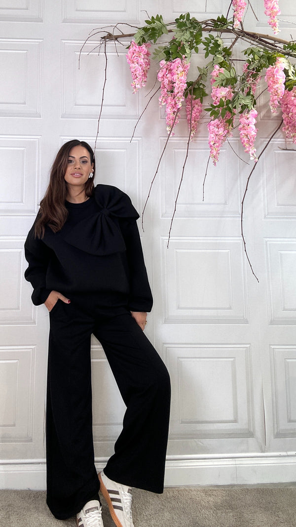 Felpa Lumina  con fiocco Nero