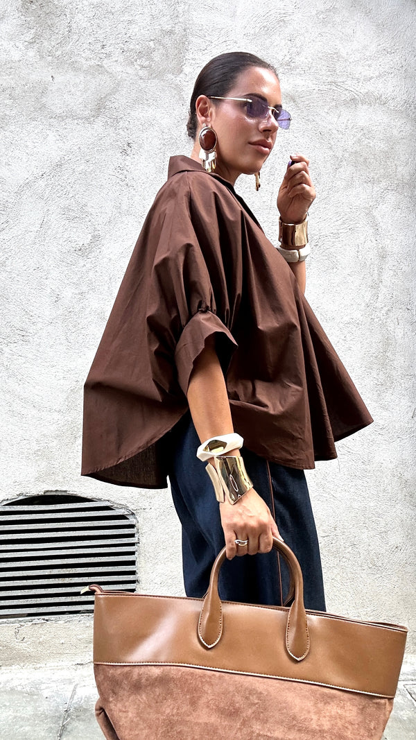 Camicia over Andrea marrone