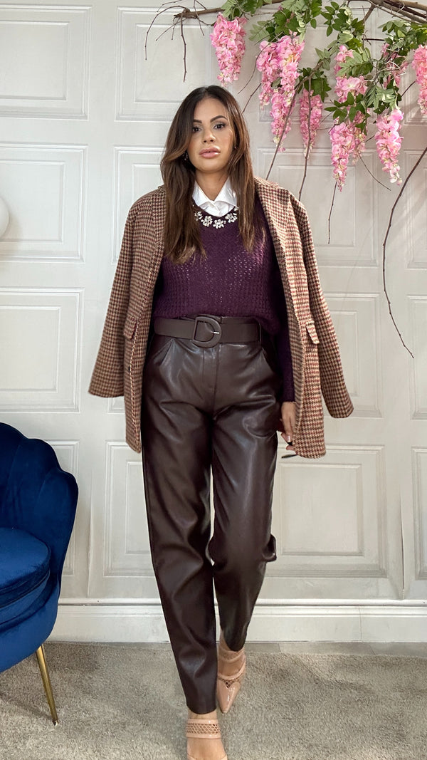 Pantaloni Romina Bordeaux