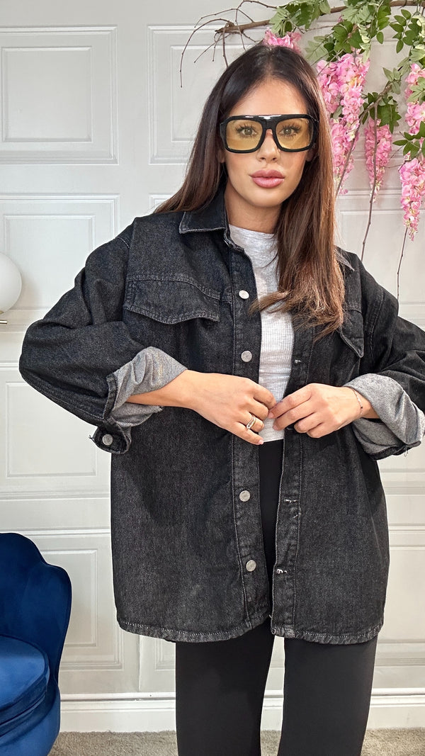 Camicione in denim nero by Just West