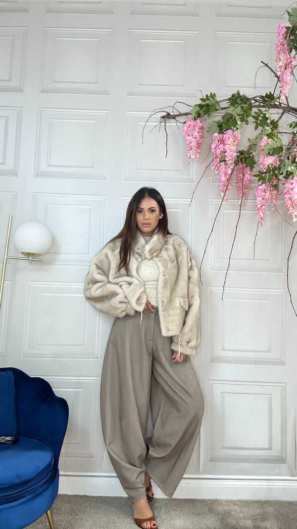 Pantaloni balloon Greta beige