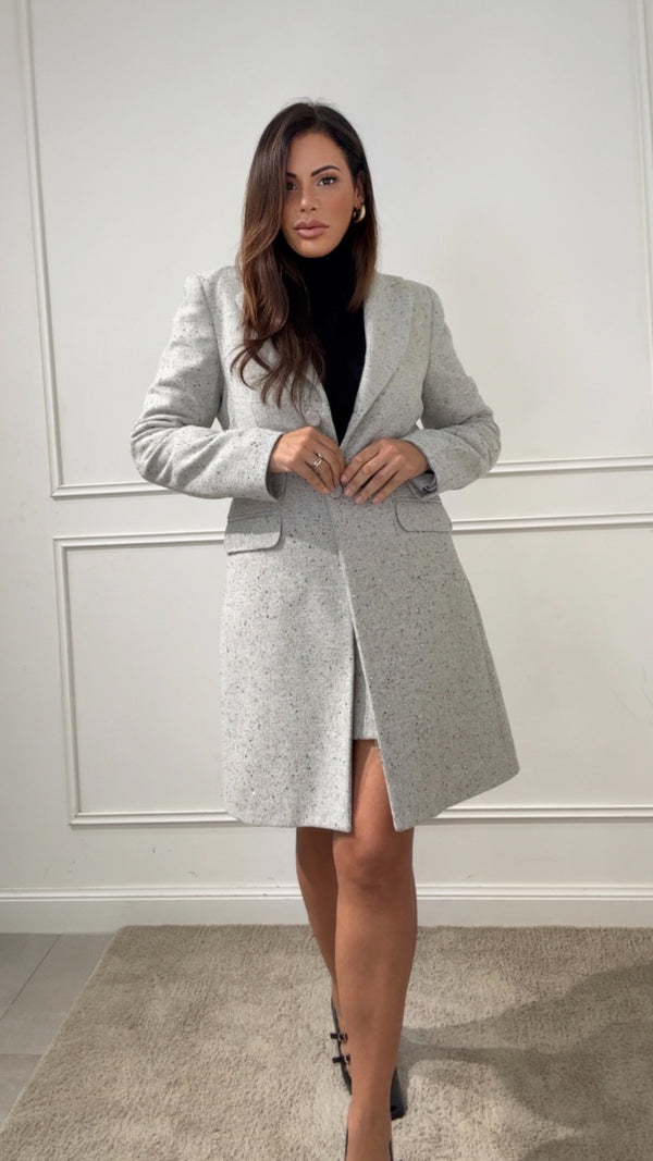 Cappotto lurex Made in Italy grigio