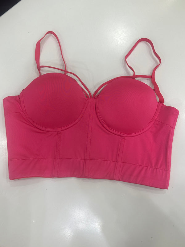Bustino Rosso in raso Fuxia