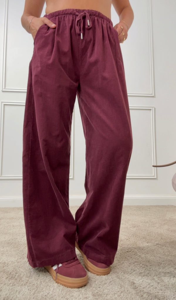 Pantalone a costine bordeaux